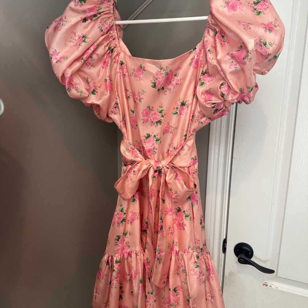 LoveShackFancy Target Cecile Puff Sleeve Dress Pink Melon - Picture 9 of 9